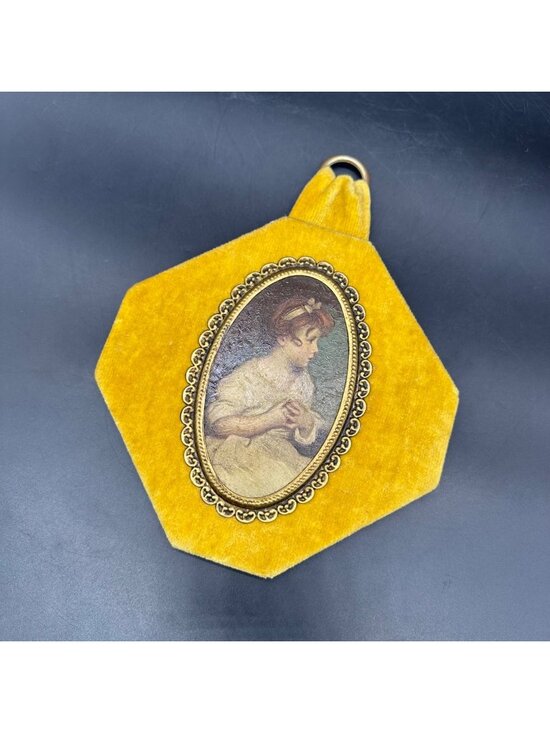 Other - Vintage Yellow Velvet Wall Hanging The Age Of Innocence Sir Joshua Reynolds